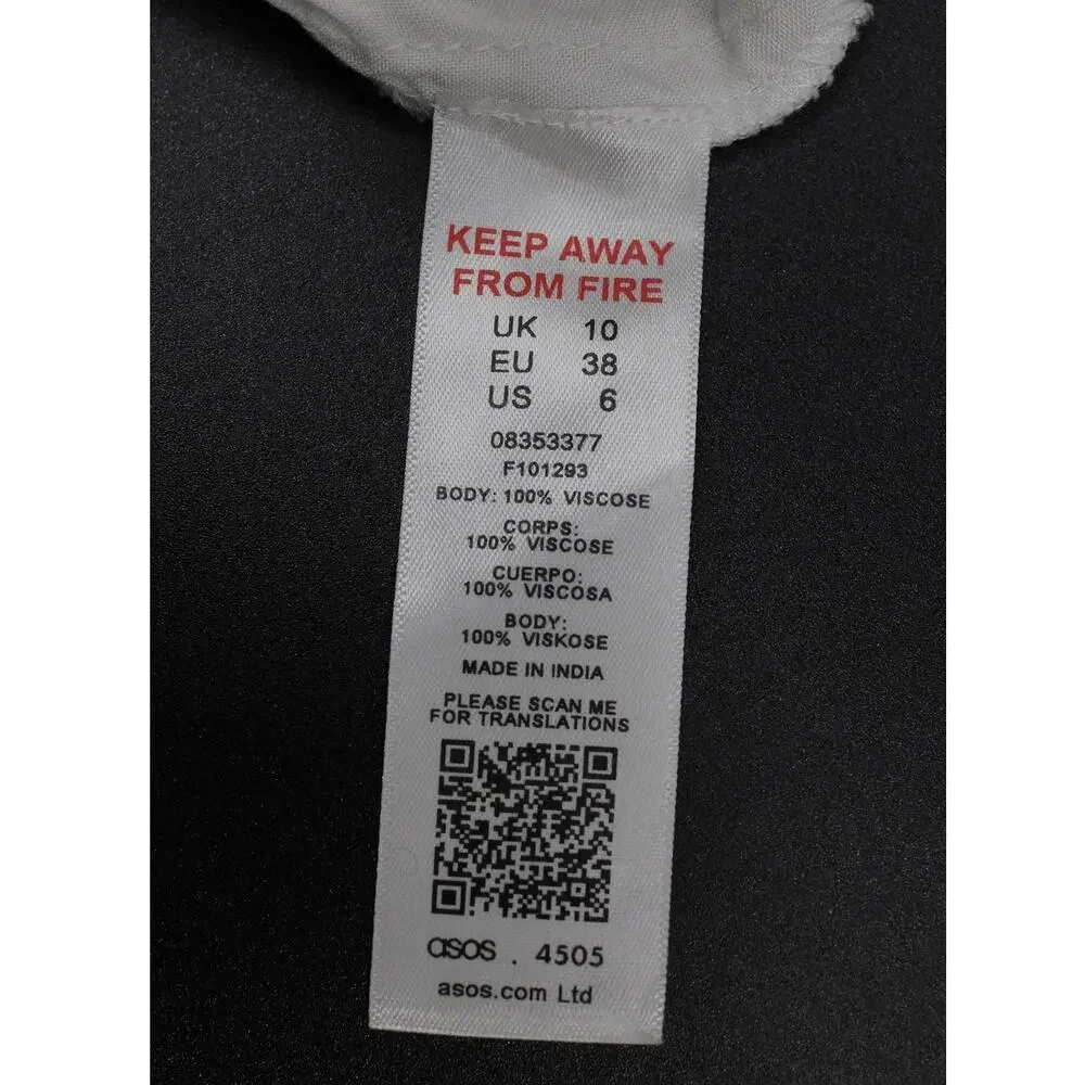 Asos  open tie back tank top mini dress‎ womens 6 angelcore romantic coastal - Picture 3 of 6